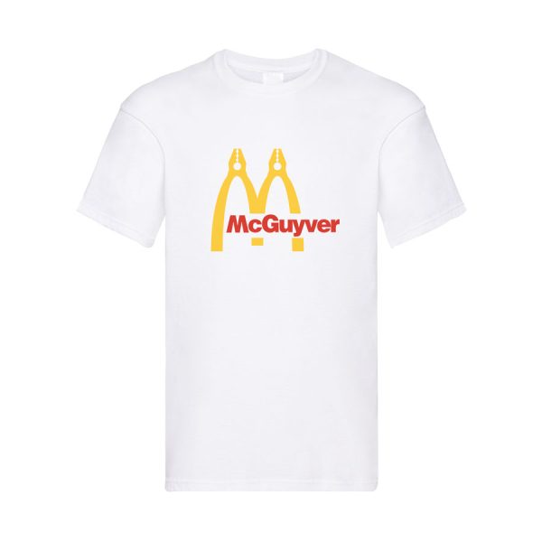 T shirt simpatica McGuyver bianca